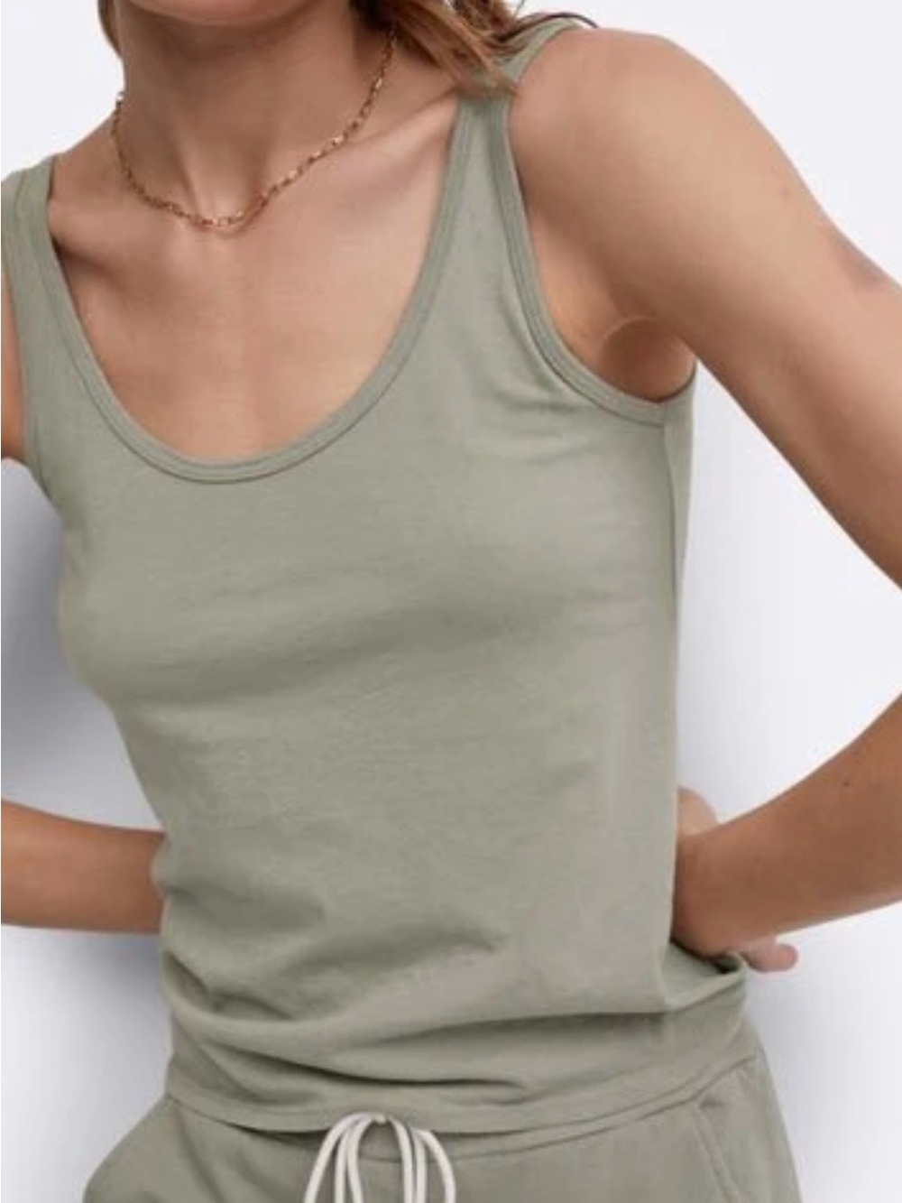 MATE the Label Organic Cotton Layering Tank Sage